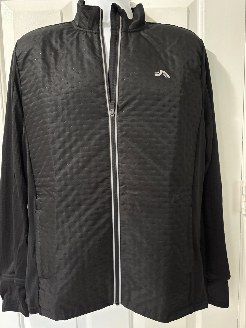 Men's Black Quilted Full‑Zip Jacket